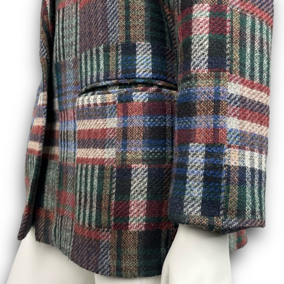 WILLOW RIDGE 90s Vintage Patchwork Plaid Blazer Academia Preppy Grannycore - Picture 7 of 16